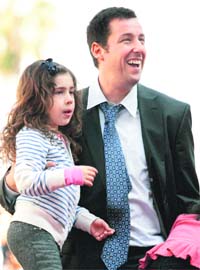 WALKING THE EXTRA MILE: Actor and comedian Adam Sandler and his daughter Sadie Madison at a ceremony honouring him with a star on the Hollywood Walk of Fame in Hollywood, California