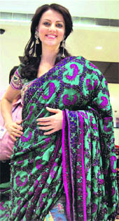 Former Miss India and actor Yana Gupta during the launch of a Bridal collection in Bangalore on Sunday.