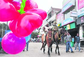 Heart-breakers? Mounted police patrol in Sarabha Nagar in Ludhiana
