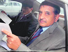 CBI chief Amar Pratap Singh arrives to appear before PAC at Parliament in New Delhi on Tuesday. 