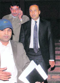 Anil Ambani after meeting CBI officials.