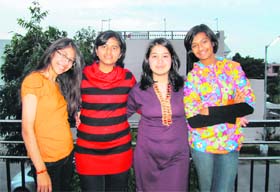 Stuti, Swasti, Bhavya, Bhumika (left to right)