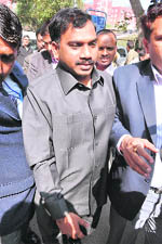 A Raja on way to Patiala House court for hearing.