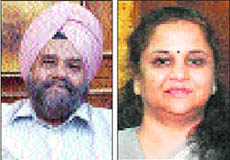 BS Lalli (L) and Aruna Sharma