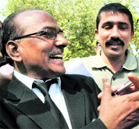 Public prosecutor Rajendra Tiwari after the verdict in Ahmedabad.