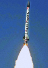 The interceptor missile takes off from Chandipur on Sunday.