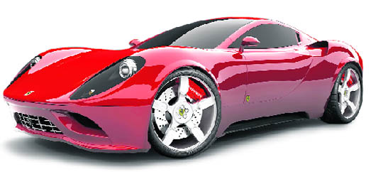 Ferrari Dino@@Priced at $170,000, Ferrari share V-8, rear transaxle@@Retractable hard top with optional glass roof panel @@