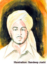 Shaheed Bhagat Singh: Illustration by Sandeep Joshi