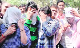 The four fake pilot licence scam accused after their arrest in Delhi