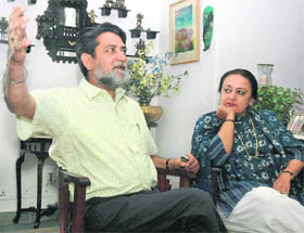 Kamal Tewari, Chairperson, Chandigarh Sangeet Natak Akademi, is a well-known music composer. His wife Dolly Ahluwalia Tewari (R) is a National Award-winning costume designer