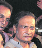 Civil rights activist Binayak Sen, serving a life sentence for sedition, after being released on bail from the 