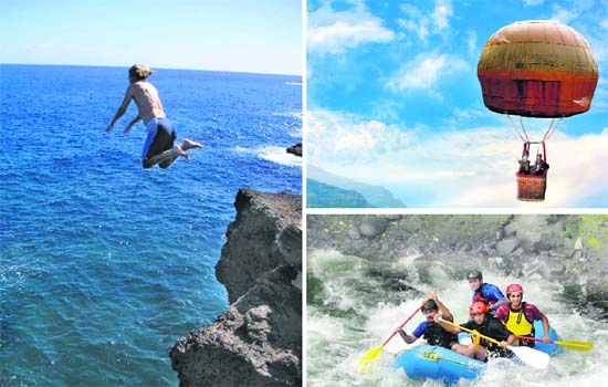 GO WILD: Cliff jumping, hot air balloon rides and white-water rafting must try activities for adventure tourists