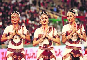 Cheerleaders of Pune Warriors India strike a pose