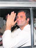 AICC general secretary Rahul Gandhi after his arrest in Greater Noida