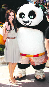 Hollywood actress Angelina Jolie poses during a photo call for the animated film Kung Fu Panda 2 during the Cannes Film Festival.