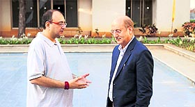 Anupam Kher and Viveck Vaswani in a still from Buddha in a Traffic Jam
