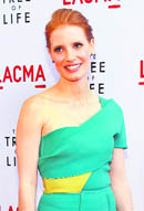 What a TREat: Jessica Chastain pose at the premiere of "The Tree of Life" at LACMA in Los Angeles