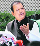 Subodh Kant Sahay addresses a press conference in New Delhi on Sunday.