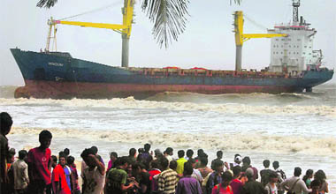 An attempt to tow Wisdom back to sea will be made on Sunday after 2 pm when high tide is expected