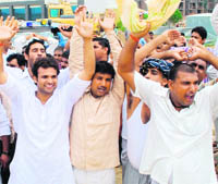 Shahberi villagers hail the Supreme Court order on Thursday.
