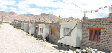 The newly constructed Solar Colony in Choglamsar. 