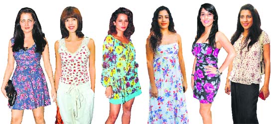 Floral faux pas: Celina Jaitley Well co-ordinated: Kalki Koechlin Kashyap Multi-hued: Kangna Ranaut Floral beauty: Sheetal Menon Pink panther: Sophie Flowery touch: Zoya Akhtar