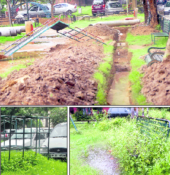 Parks at Sector 40-C (top), 41-A (above left) and 39-C present a picture of neglect.