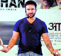 Bollywood actor Saif Ali Khan during the promotion of his new film Aarakshan in Mumbai