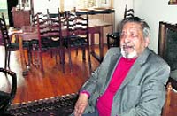 Sir VS Naipaul at his London residence