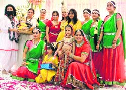 Members of the Lakshmi Club celebrate Janamashtmi in Ludhiana.