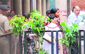 A beaming Nirmal Yadav comes out of the district courts in Chandigarh