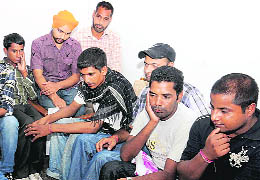 Punjabi youth, who returned from Baghdad, talk to the media in Chandigarh 