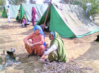 Displaced Dalit families which had to leave Mirchpur after arson