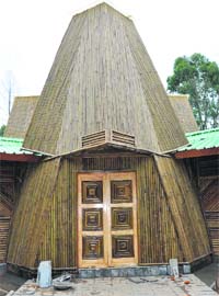 The bamboo museum which has come up at Palampur in Himachal Pradesh
