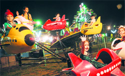 Children enjoy a joyride in Sector 34, Chandigarh