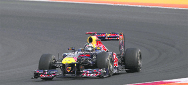 Red Bull-Renault driver Sebastian Vettel of Germany during the qualifying session of Formula One's Indian Grand Prix at the Buddh International Circuit in Greater Noida on Saturday. 