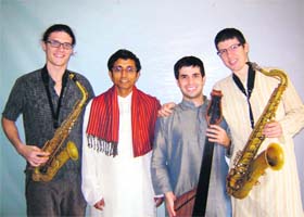 Fusion magic: Shantanu Bhattacharyya (second from left) with his disciples