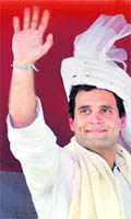 AICC general secretary Rahul Gandhi at a rally in Phulpur, near Allahabad, on Monday. 