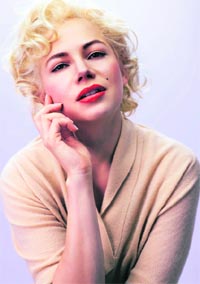 Actress Michelle Williams as Marilyn Monroe is shown in a scene from director Simon Curtis' new film My Week with Marilyn