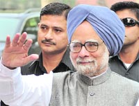 PM Manmohan Singh after his arrival for the winter session