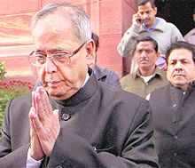 Finance Minister Pranab Mukherjee after the all-party meeting on FDI in retail in New Delhi on Wednesday.