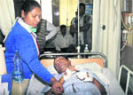 Bikas Chandra Dey, who was injured in Fridays fire, recovers in a Kolkata hospital