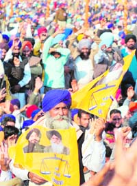Supporters at Sundays Moga rally