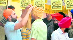 A file picture of voters at the recent SGPC elections.