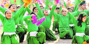 Students of Banyan Tree School perform during their annual function at Sector 48 in Chandigarh on Friday.