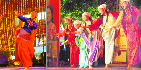 Artists from Sikkim perform folk dances as part of New Year Extravaganza at the Sector 17 plaza in Chandigarh on Friday.