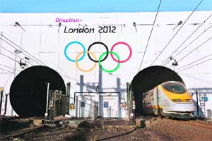 All eyes set on London: The mega sports spectacle, the Olympics, will surely lift up spirits around the world as athletes compete for their nation’s honour. This giant set of Olympic Rings is at the entrance to the Channel Tunnel which will be one of the main gateways from Europe to the London 2012 Games