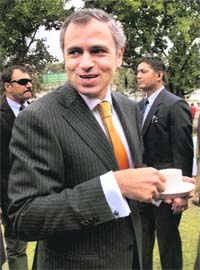 Jammu and Kashmir Chief Minister Omar Abdullah at a function to celebrate the completion of three years of his government, in Jammu on Thursday