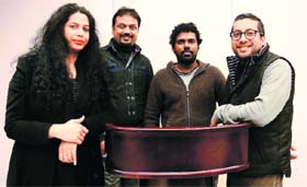 DESIGNER CAUSE: (L-R) Niket & Jainee, Gaurav J Gupta and Abhijeet