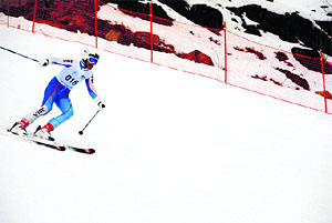 A skier at the Auli ski resort. 